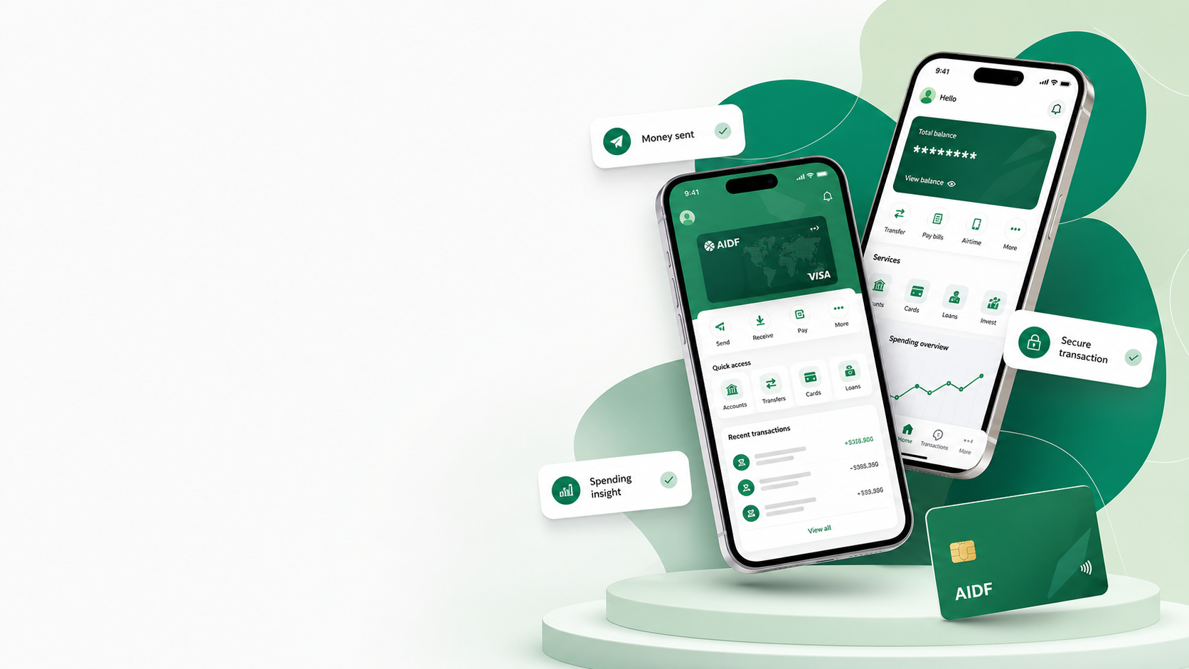 Customer using AIDF mobile banking